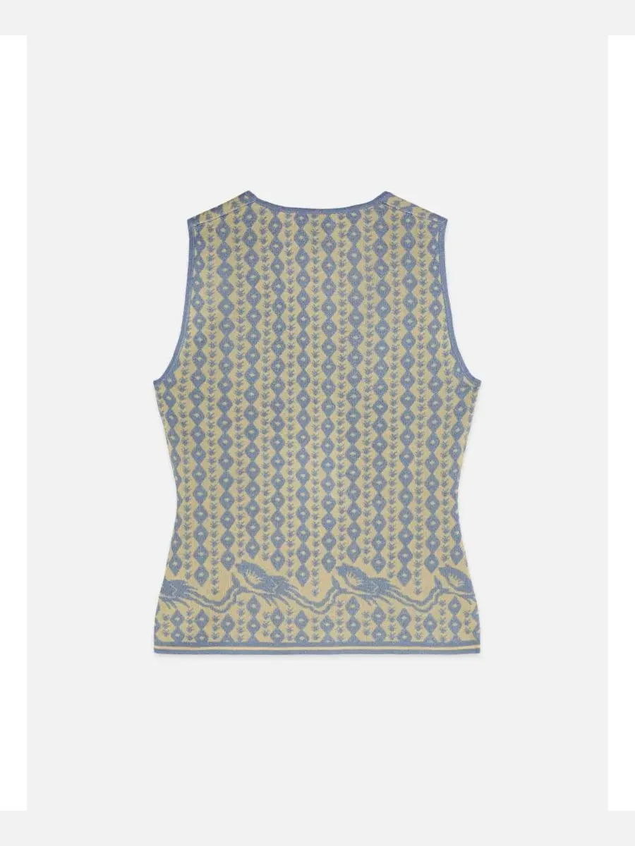 Жаккардовый жилет без рукавов, модель Jacquard Knitted Vest SCOTCH & SODA, Cactus Stripe Placed — изображение 5 из 5