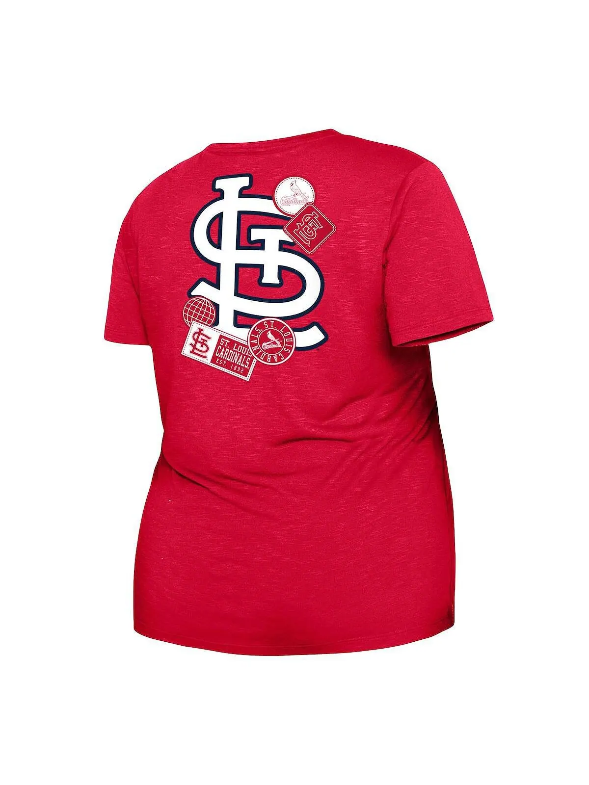 Женская красная футболка St. Louis Cardinals размера плюс с двумя узлами спереди New Era — изображение 4 из 4, красный