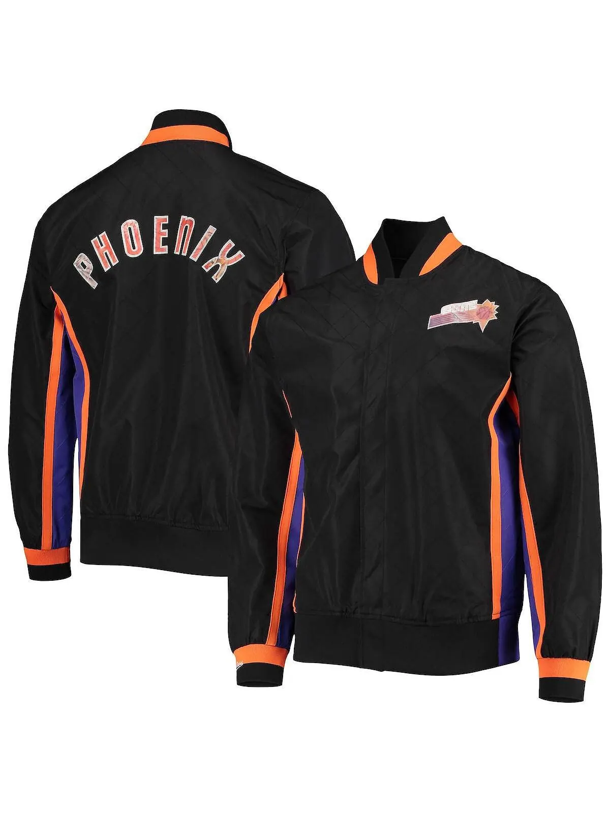 Мужская куртка Phoenix Suns Black Hardwood Classics, 75th Anniversary, аутентичная разминочная — изображение 1 из 4, черный