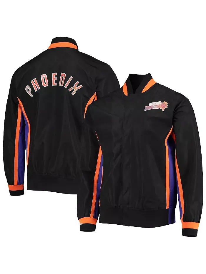 Мужская черная брендовая баскетбольная куртка Phoenix Suns Hardwood Classics 75th Anniversary с