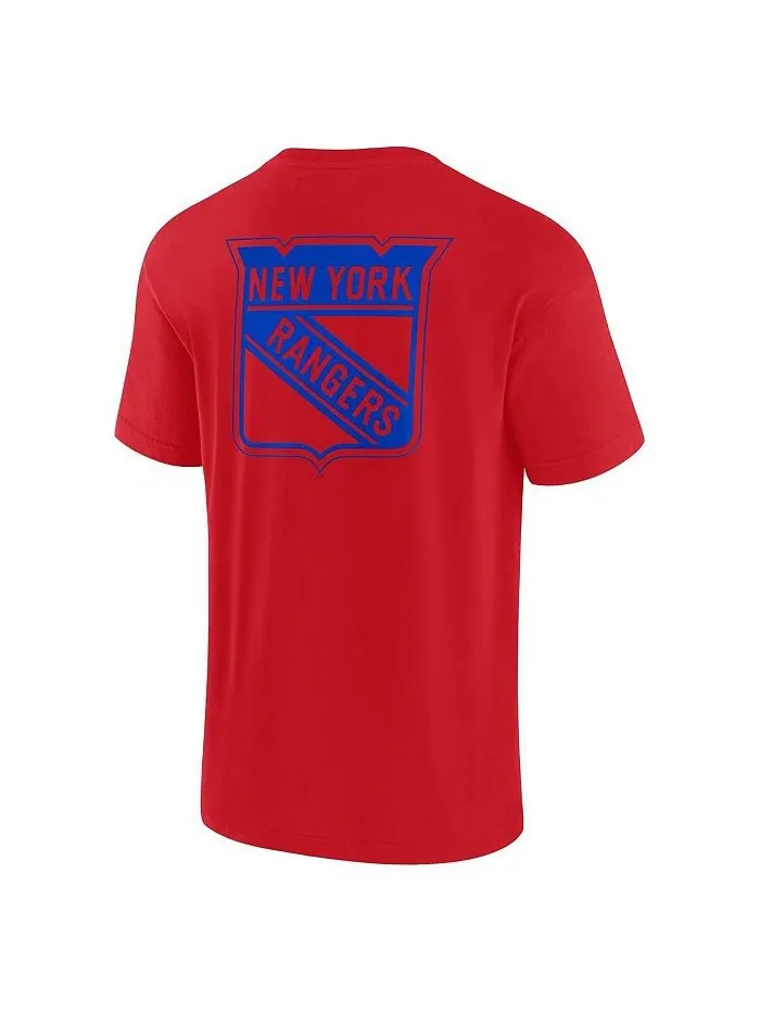 Мужская и женская красная супермягкая футболка с коротким рукавом New York Rangers Fanatics — изображение 3 из 3, красный