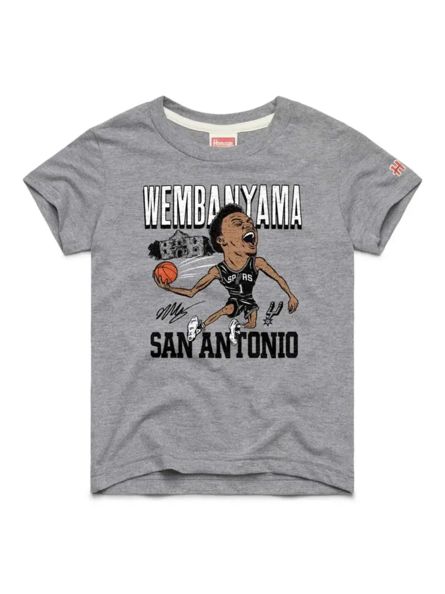 Футболка с карикатурой Victor Wembanyama San Antonio Spurs Homage