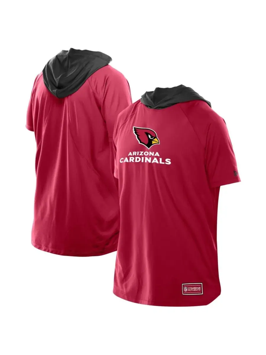 Футболка с капюшоном и реглан-рукавами Arizona Cardinals Combine Authentic New Era