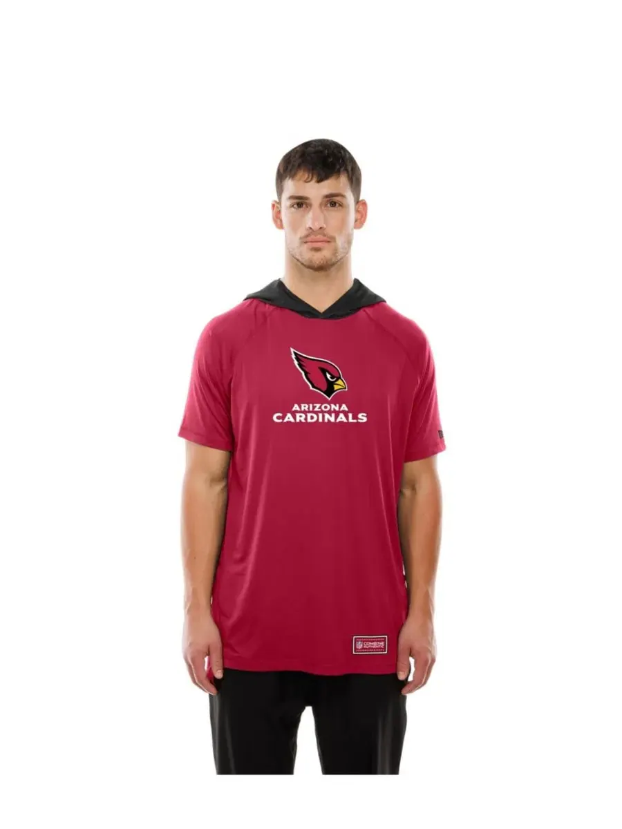 Футболка с капюшоном и реглан-рукавами Arizona Cardinals Combine Authentic New Era — изображение 2 из 5, красный