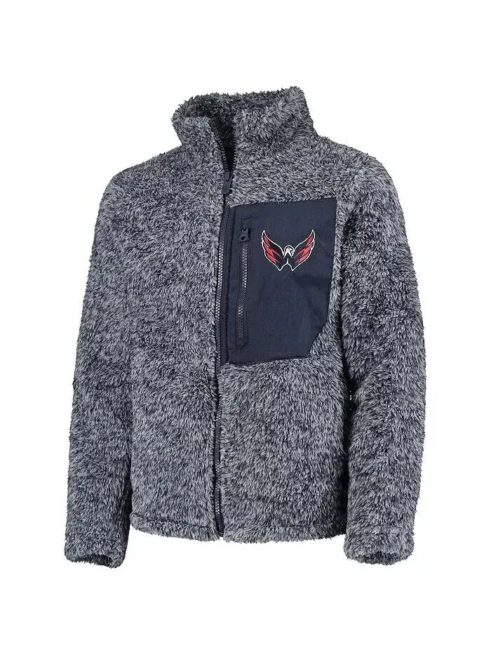 Куртка Big Girls Navy Washington Capitals Fan Gear Sherpa Full-Zip Outerstuff — изображение 3 из 5