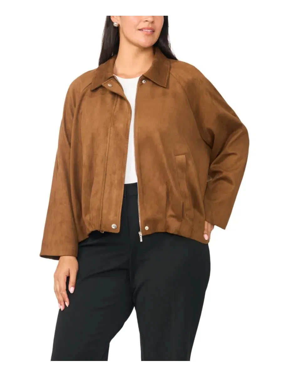 Жакет с рукавами реглан и имитацией замши, модель Raglan-Sleeve Faux-Suede Work Jacket Vince