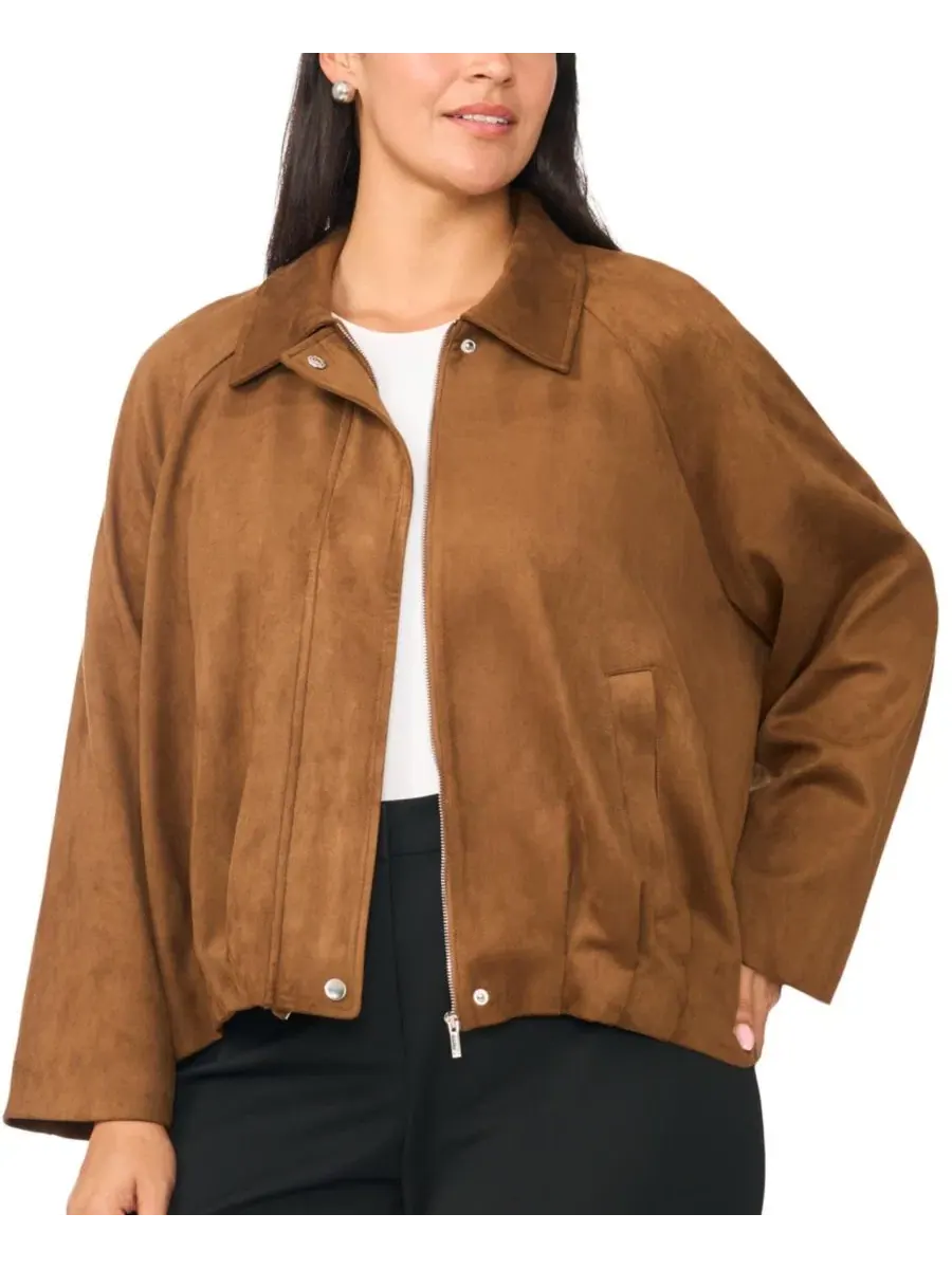 Жакет с рукавами реглан и имитацией замши, модель Raglan-Sleeve Faux-Suede Work Jacket Vince — изображение 6 из 8