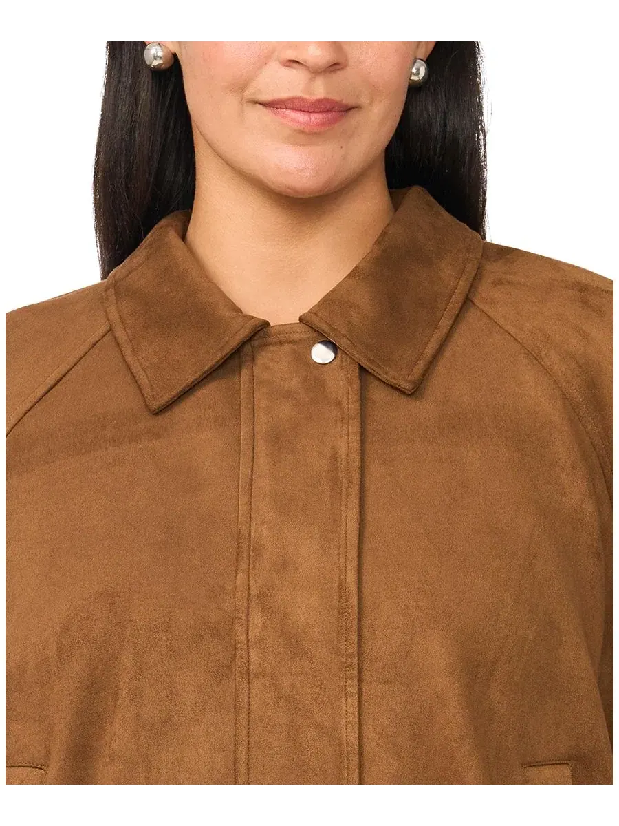Жакет с рукавами реглан и имитацией замши, модель Raglan-Sleeve Faux-Suede Work Jacket Vince — изображение 7 из 8