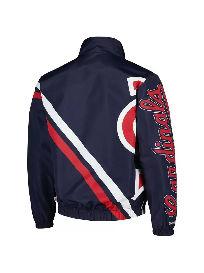 Мужская синяя толстовка St. Louis Cardinals Exploded Logo с молнией Mitchell & Ness — изображение 4 из 4