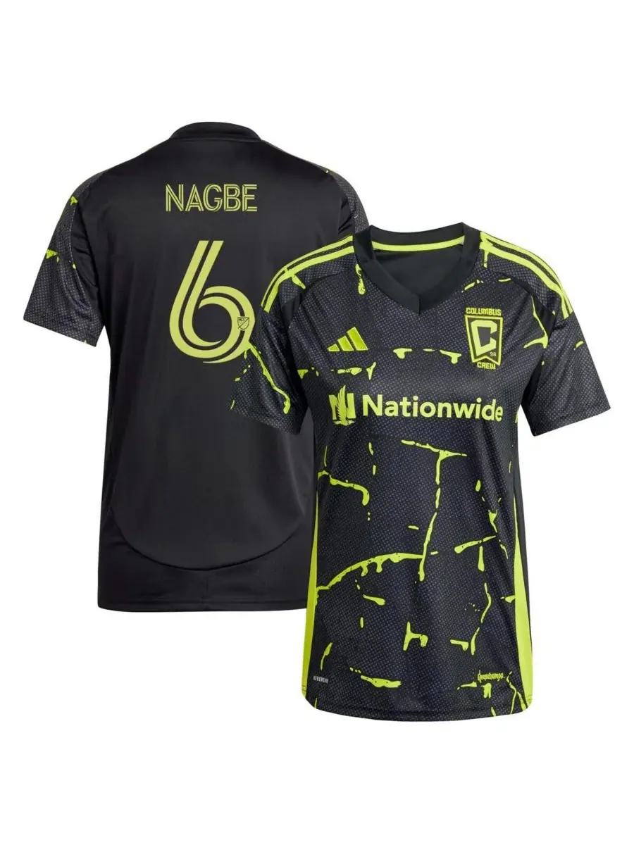 Adidas Женская черная футболка Darlington Nagbe Columbus Crew 2025 The Goosebumps Kit Replica