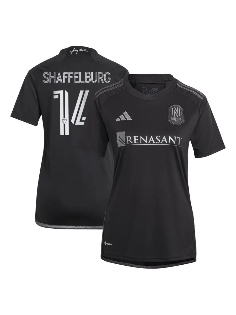 Adidas Женская черная футболка-реплика Jacob Shaffelburg Nashville SC 2024 Man In Black Kit Player