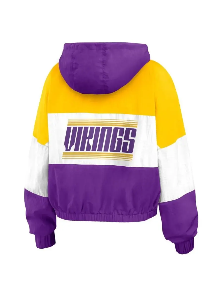 WEAR by Erin Andrews Женская фиолетовая ветровка на молнии с цветными блоками в стиле Minnesota — изображение 2 из 5