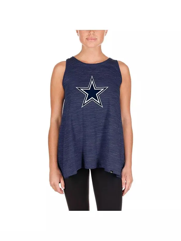 Женская темно-синяя майка Dallas Cowboys Plus Size Space Dye Active New Era