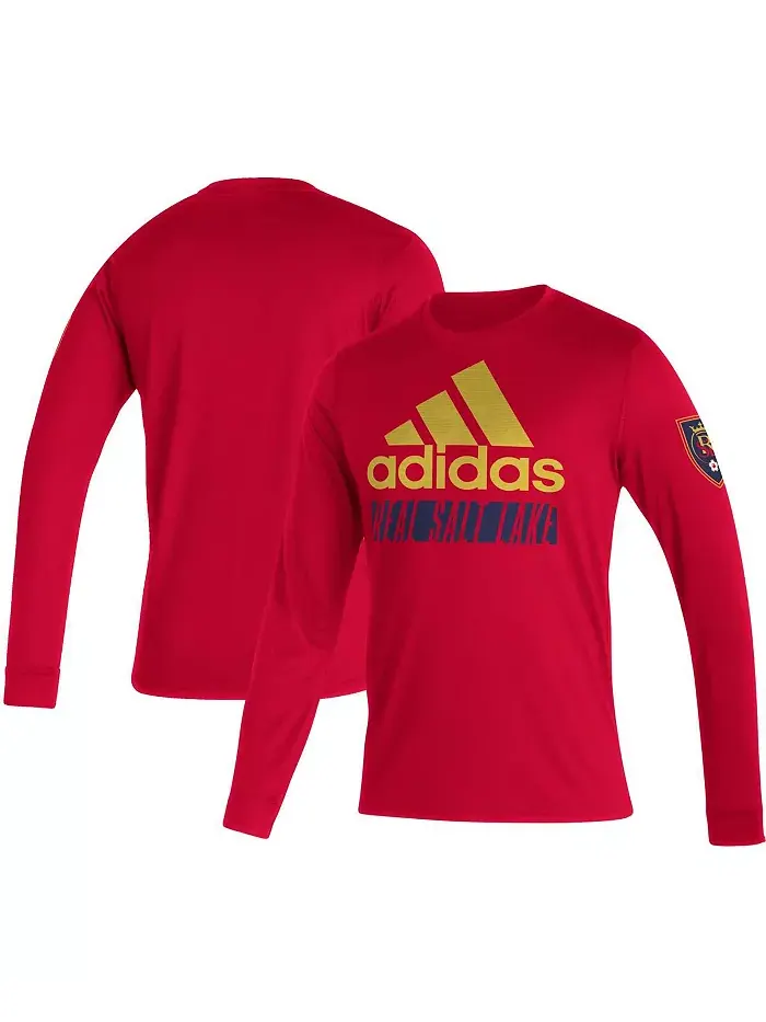 Мужская красная футболка Real Salt Lake Vintage Performance с длинным рукавом adidas