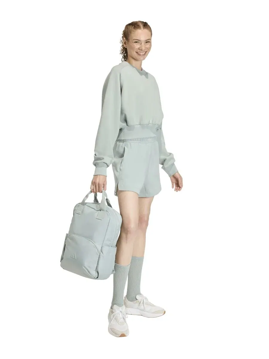 Женская мягкая толстовка Soft Lux с круглым вырезом свободного кроя adidas, Wonder Sage — изображение 2 из 4