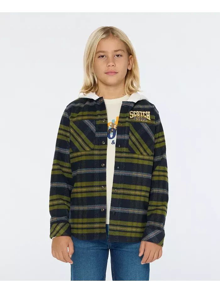 Куртка-рубашка с капюшоном Yarndye для больших мальчиков SCOTCH & SODA