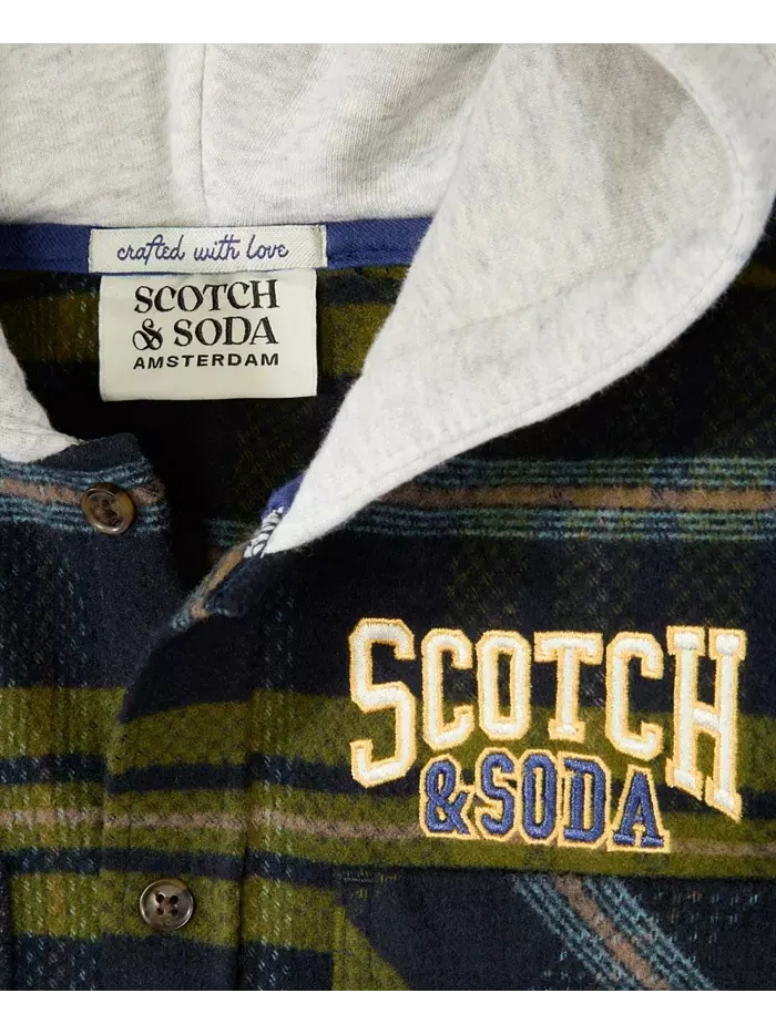 Куртка-рубашка с капюшоном Yarndye для больших мальчиков SCOTCH & SODA — изображение 4 из 7