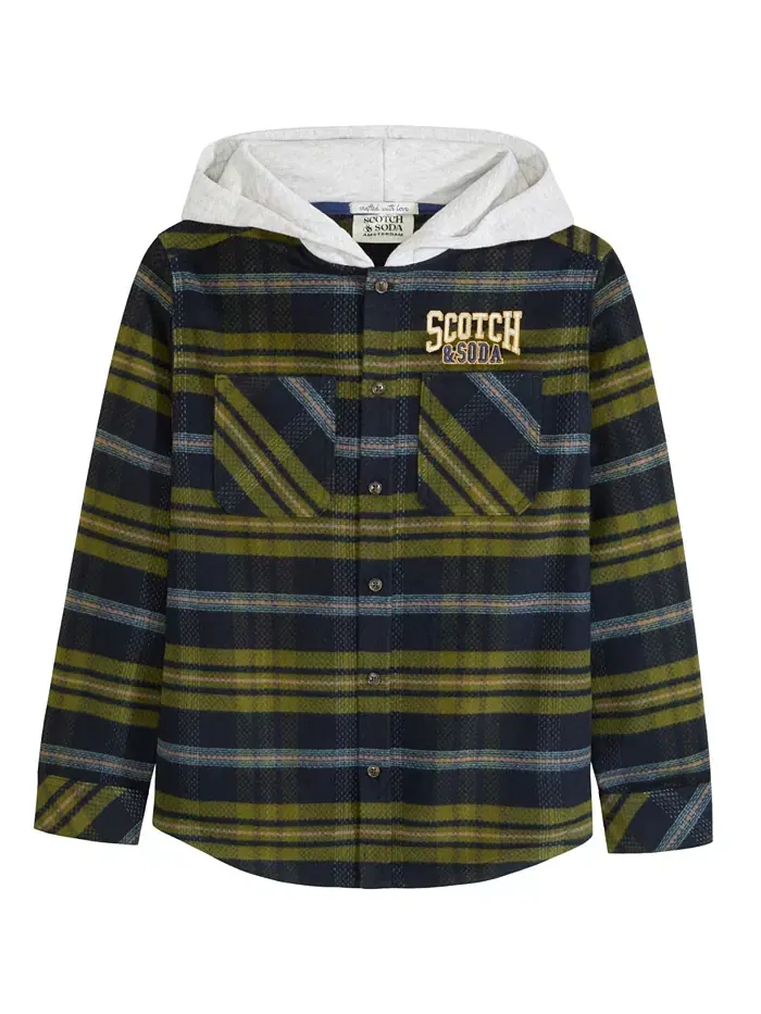 Куртка-рубашка с капюшоном Yarndye для больших мальчиков SCOTCH & SODA — изображение 6 из 7