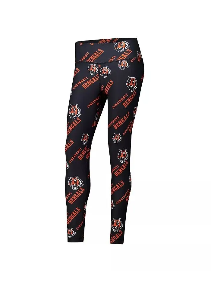 Женские черные леггинсы для сна с принтом Cincinnati Bengals Breakthrough Allover Concepts Sport — изображение 3 из 3