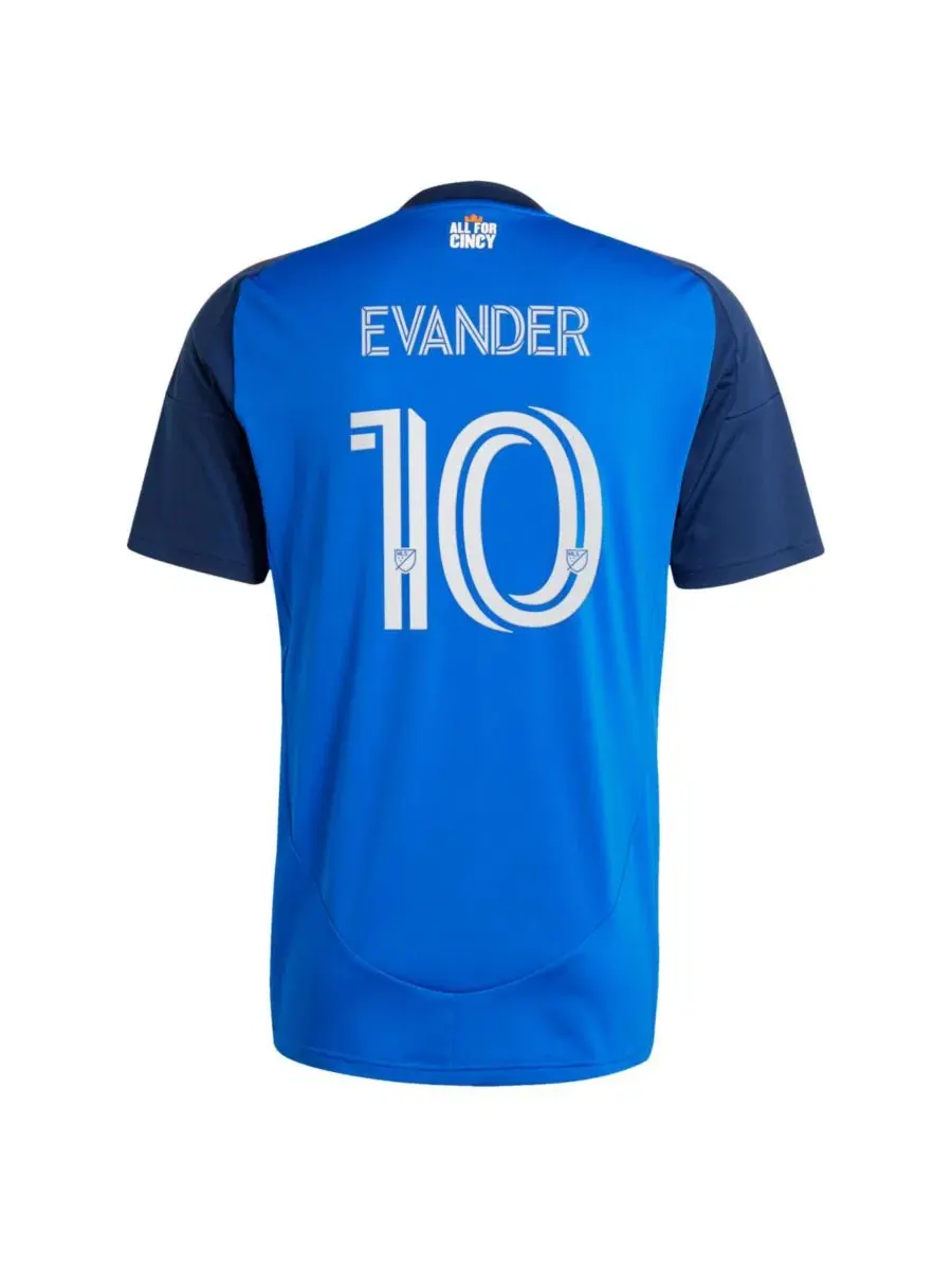 Футболка-реплика с длинным рукавом, модель Evander da Silva Ferreira adidas — изображение 2 из 3, синий