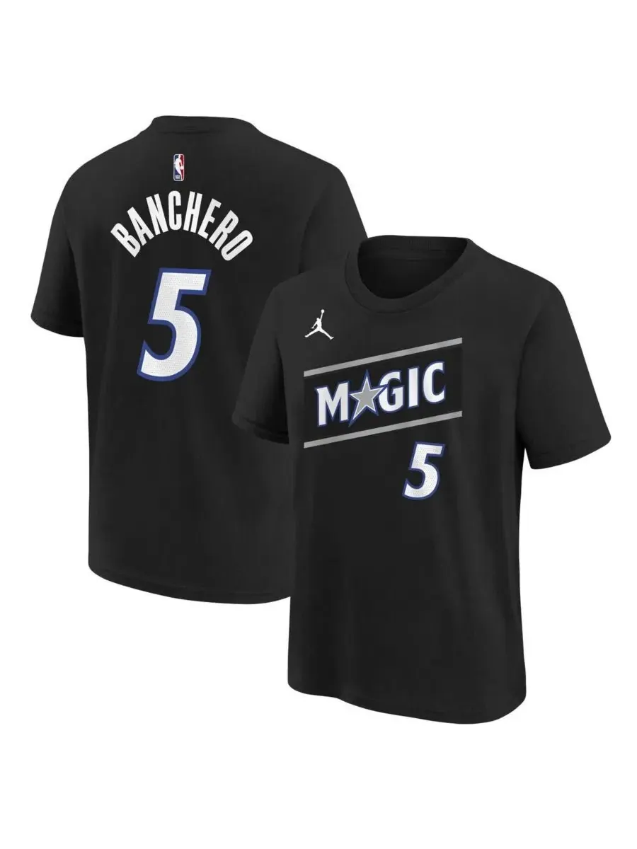 Футболка с длинным рукавом Paolo Banchero Black Orlando Magic Name & Number Statement Edition Jordan