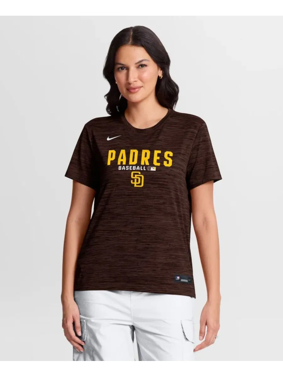 Футболка с кросс-дай принтом San Diego Padres Authentic Collection Velocity Dri-FIT Nike — изображение 3 из 5, коричневый