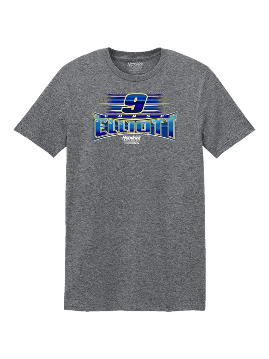 Мужская футболка с принтом Chase Elliott Car Classic Ink — изображение 3 из 3, темно-серый