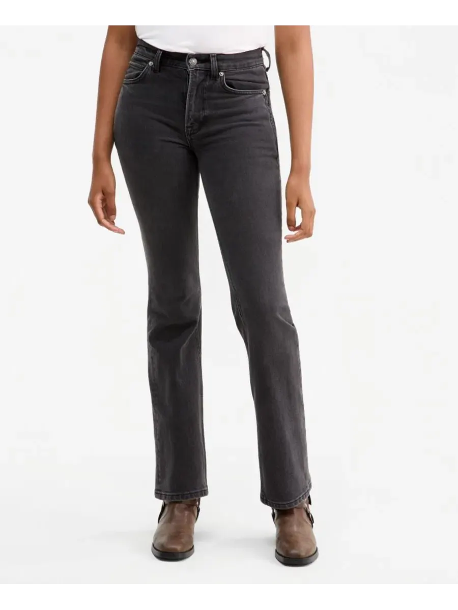 Джинсы клеш с высокой посадкой Double Knot Cotton Free People, Dark Horizon — изображение 3 из 4