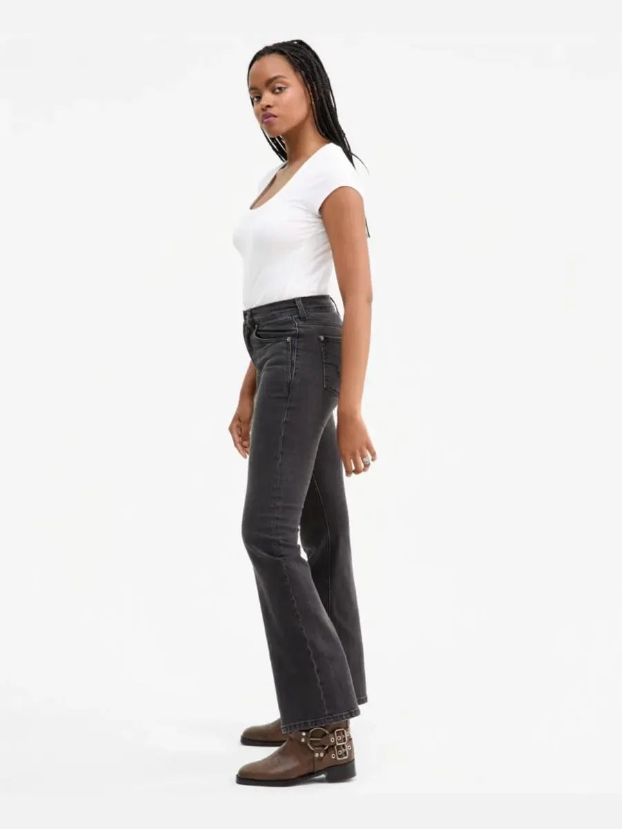 Джинсы клеш с высокой посадкой Double Knot Cotton Free People, Dark Horizon — изображение 4 из 4