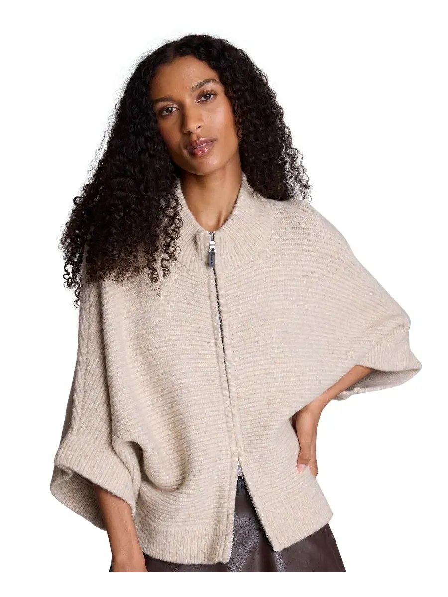 Кардиган на молнии с рукавом до локтя Dolman Kenneth Cole, Driftwood Heather