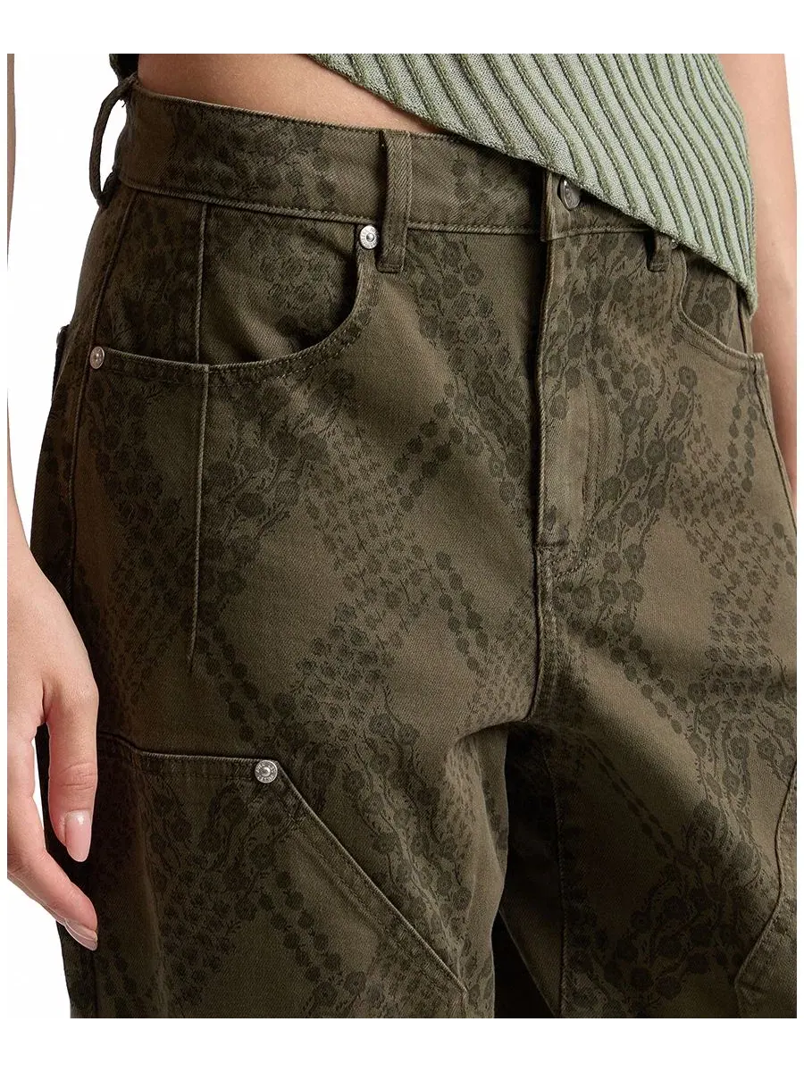 Джинсы камуфляжные скинни Avec Les Filles, Riverboat Garden Camo — изображение 4 из 5