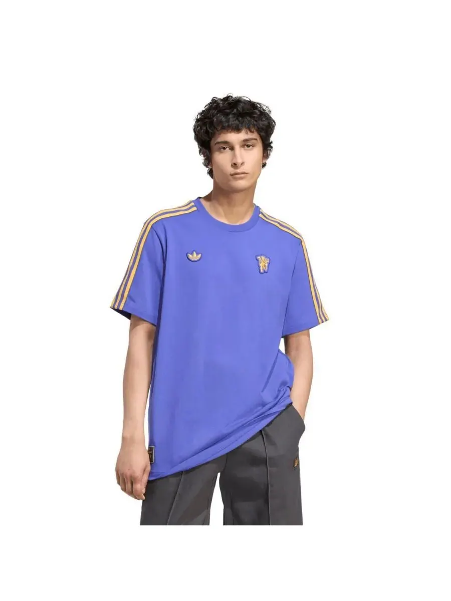 Adidas Мужская фиолетовая футболка Manchester United Terrace Icons