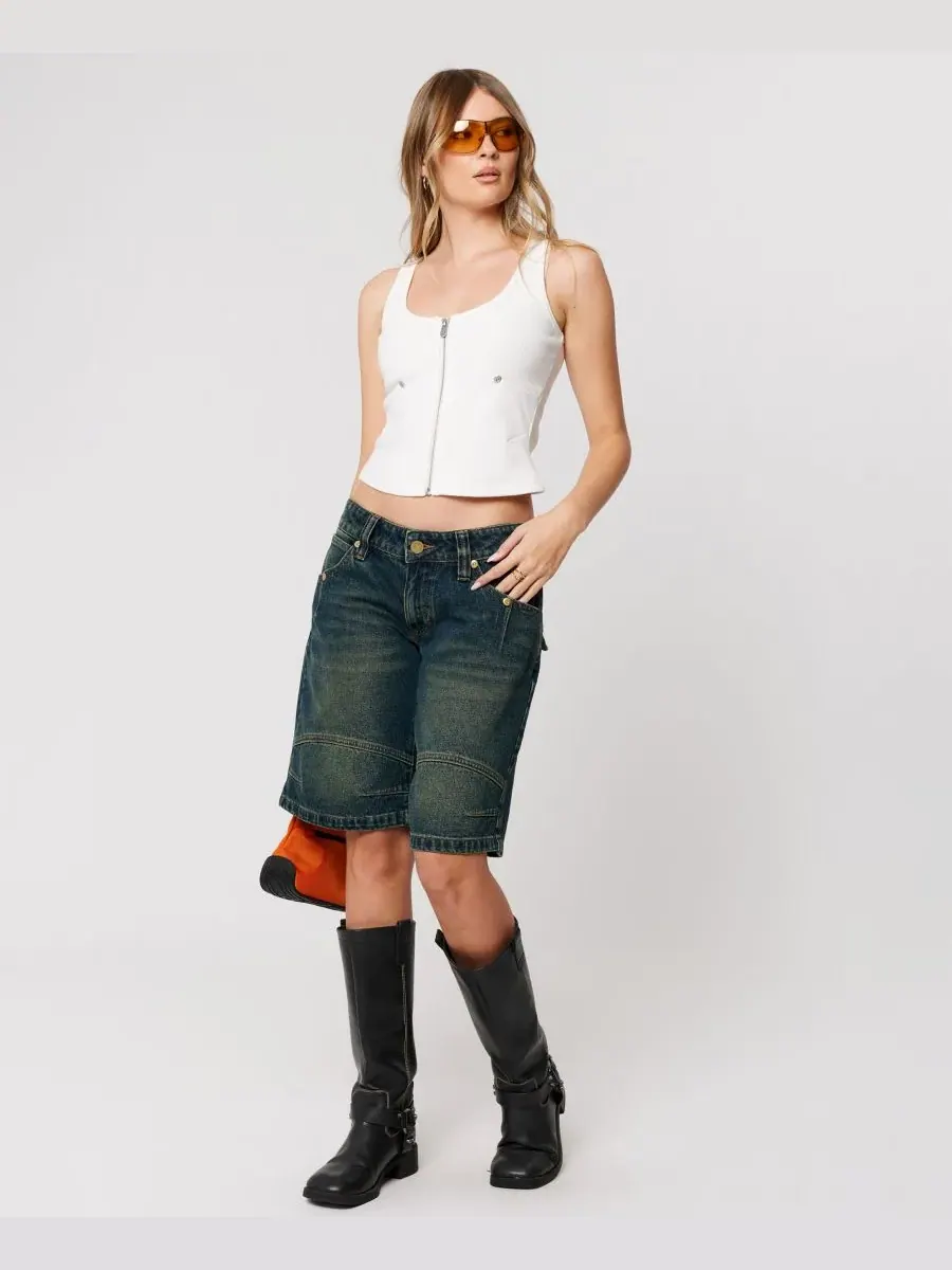 Abrand Женские джинсовые шорты Jort Riley Engineered Baggy Low-Rise — изображение 3 из 5