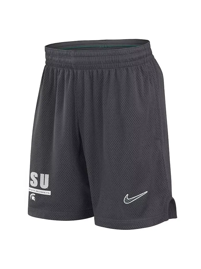 Мужские шорты Michigan State Spartans 2024 Sideline Mesh цвета антрацит Nike — изображение 2 из 3