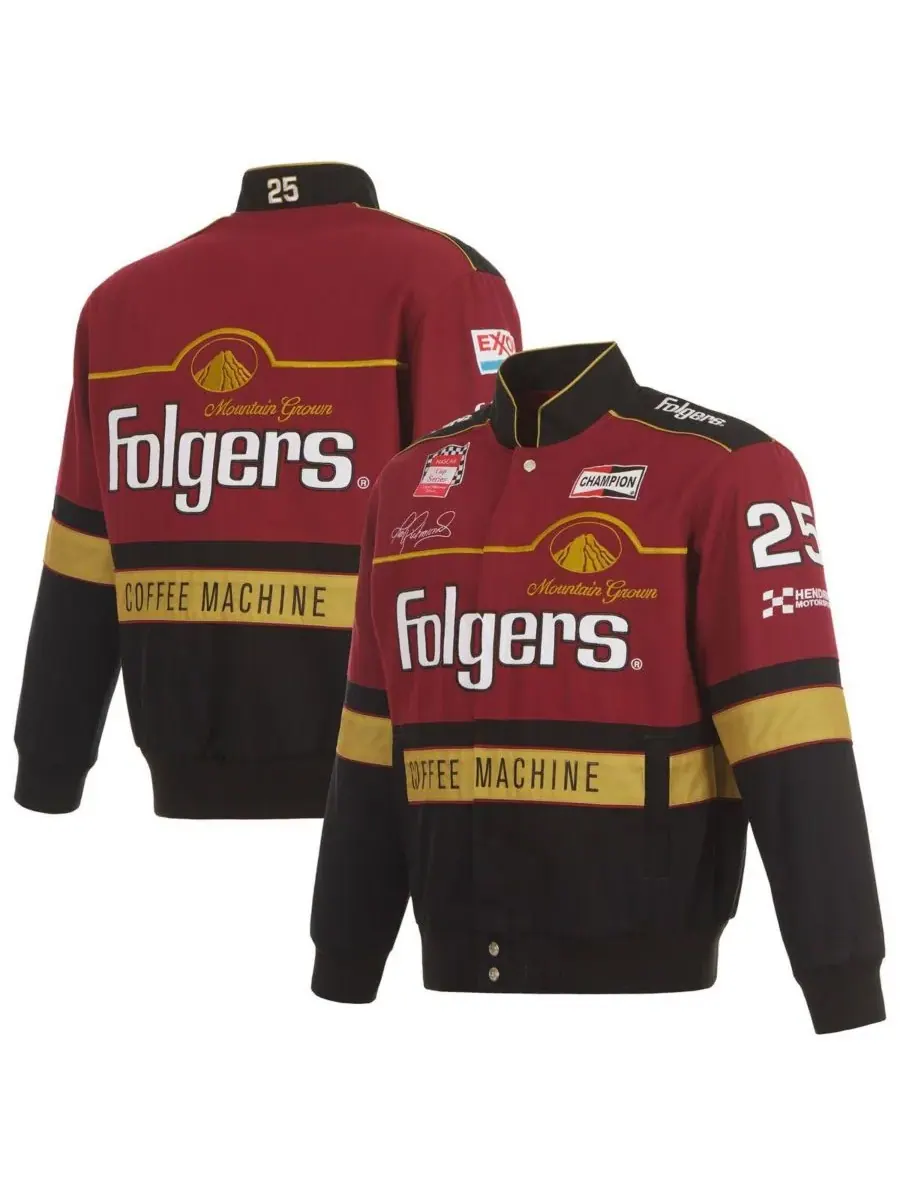 JH Design Мужская куртка Tim Richmond Folgers из твила, бордового/черного цвета, с застежкой на — черный