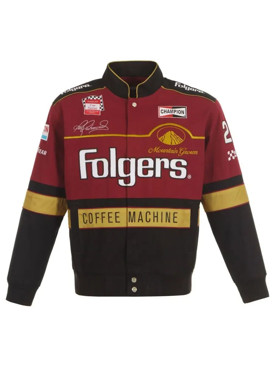 JH Design Мужская куртка Tim Richmond Folgers из твила, бордового/черного цвета, с застежкой на — изображение 5 из 5, черный
