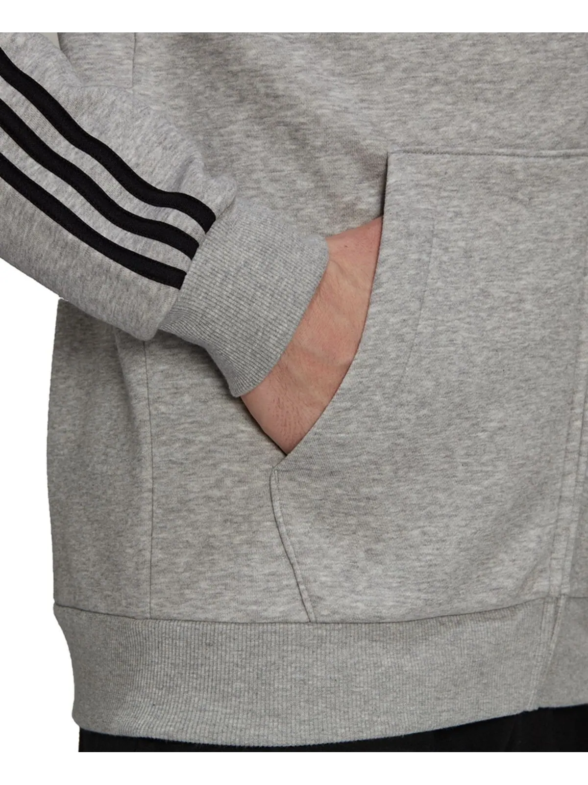 Мужская толстовка Adidas Essentials Full-Zip — изображение 4 из 5, серый/черный
