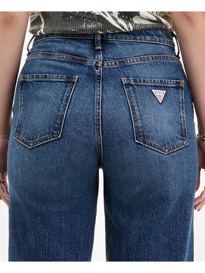 Женские джинсы с высокой талией и широкими штанинами GUESS — изображение 4 из 6