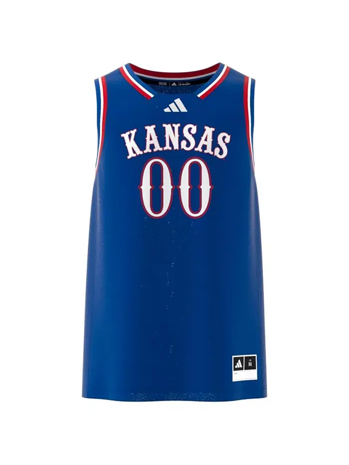 Мужская баскетбольная майка 00 Royal Kansas Jayhawks Swingman adidas — изображение 3 из 3