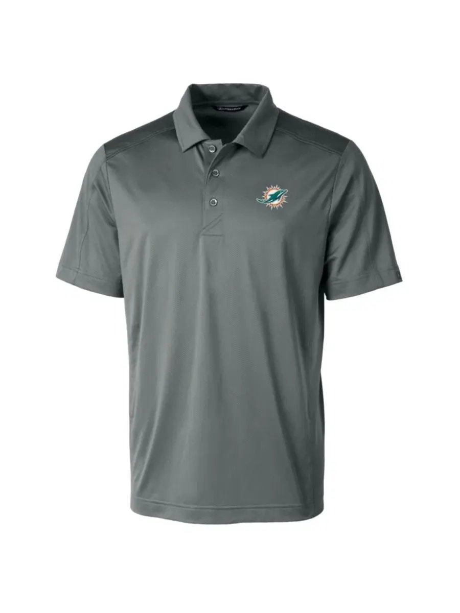 Поло из текстурированного трикотажа с вышивкой Miami Dolphins Cutter & Buck — изображение 2 из 3, сталь
