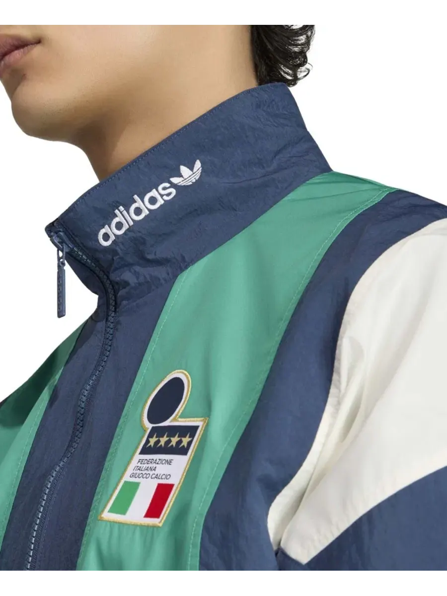 Толстовка с молнией Italy National Team EQT Full-Zip TrackSweatshirt adidas — изображение 2 из 5, синий