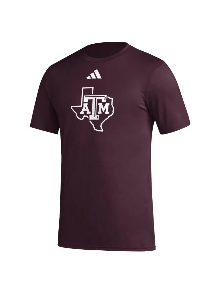 Футболка Адидас Texas A&M Aggies Primary Locker Logo с принтом — изображение 2 из 3, коричневый