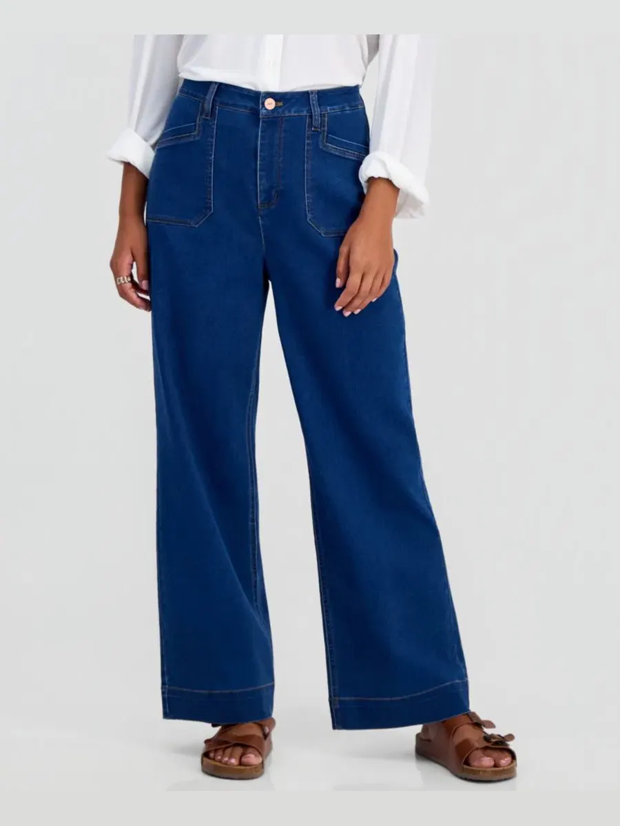 Джинсы с высокой посадкой Lexington Wide-Leg Patch Pocket, Phoenix Wash Jones New York — изображение 2 из 6