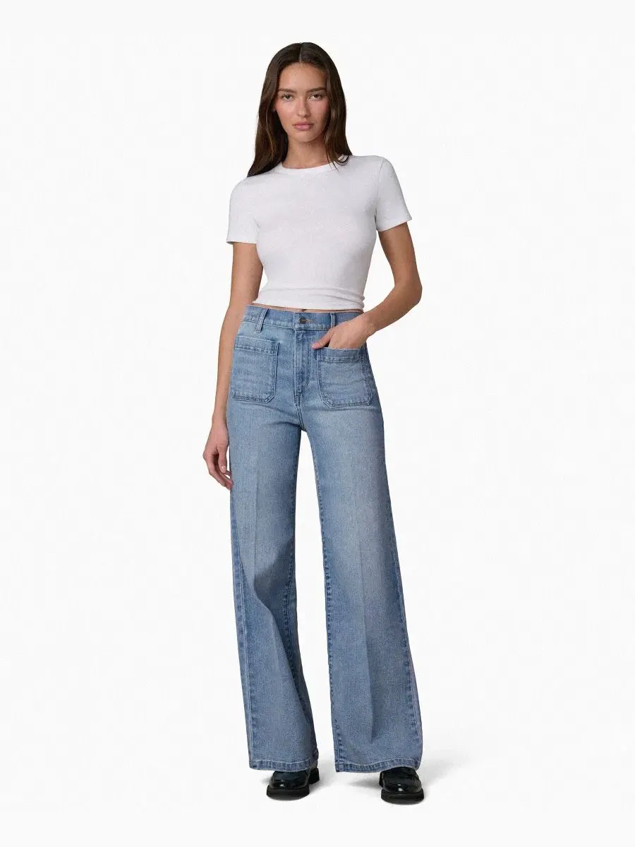 Джинсы женские с высокой посадкой и патч-карманами The Mia Patch Pocket High-Rise Wide Joe's Jeans — изображение 2 из 6