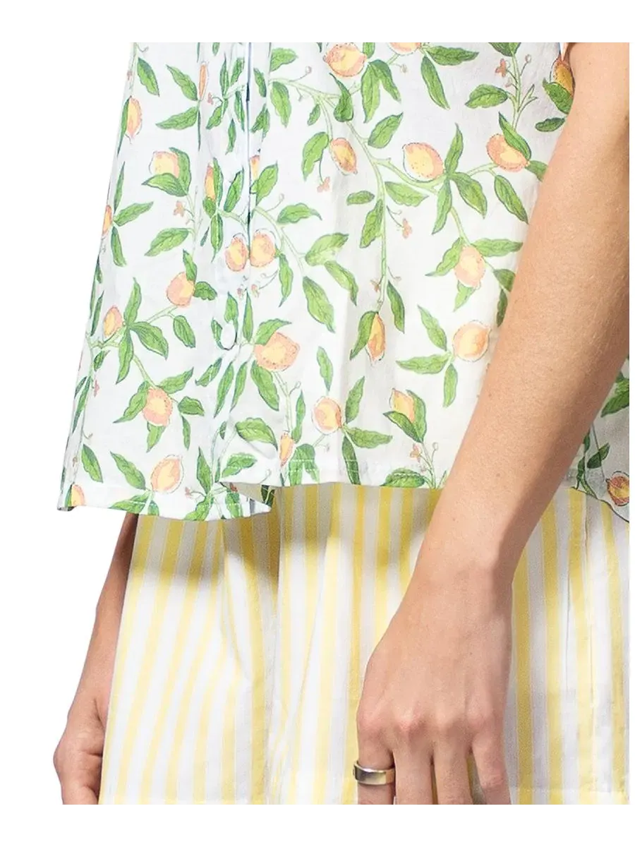 Пижамная блуза с коротким рукавом, модель Voile Lemons Hue, Voile Lemons — изображение 4 из 5