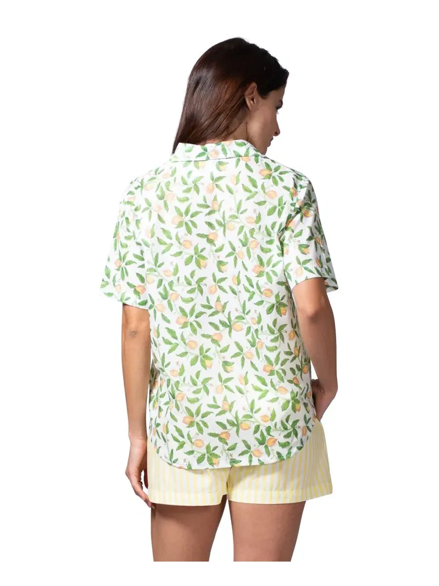 Пижамная блуза с коротким рукавом, модель Voile Lemons Hue, Voile Lemons — изображение 5 из 5