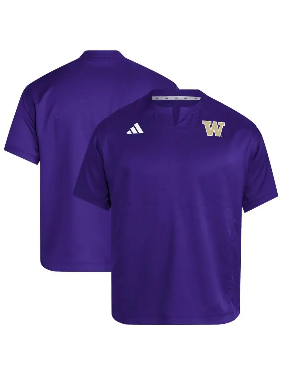 Adidas Мужская фиолетовая толстовка с вырезом на шее Washington Huskies Dugout Coaches Adizero