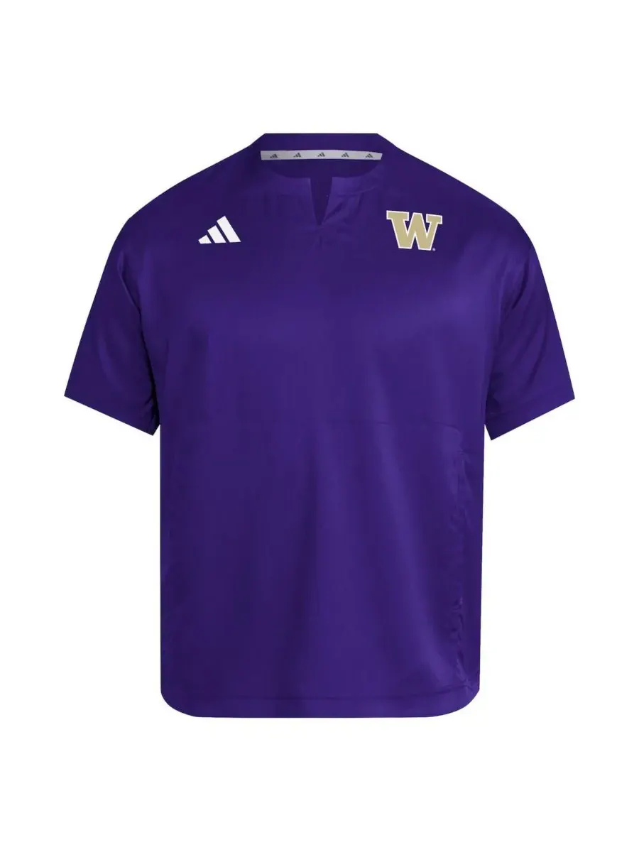 Adidas Мужская фиолетовая толстовка с вырезом на шее Washington Huskies Dugout Coaches Adizero — изображение 2 из 3
