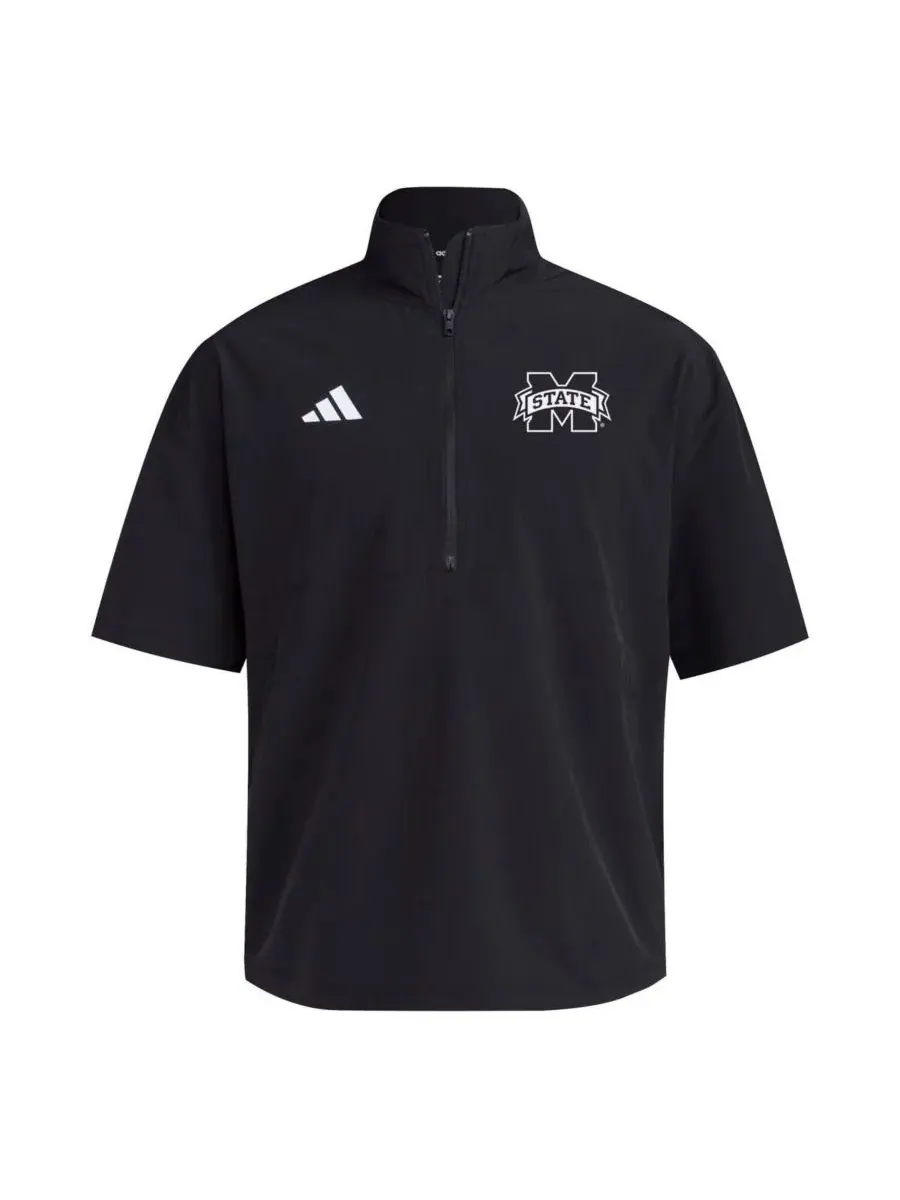 Adidas Мужская черная тренировочная куртка Mississippi State Bulldogs 2024 с короткой — изображение 3 из 3, черный