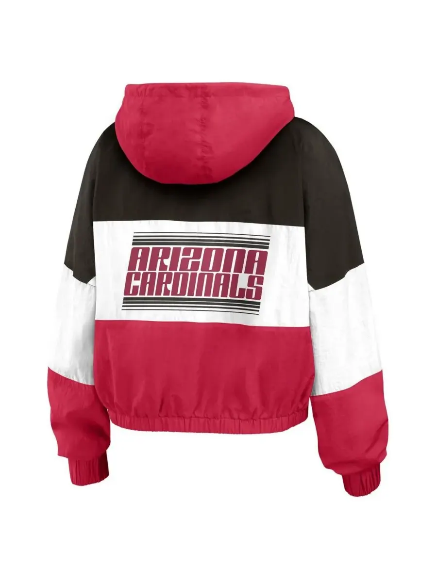 Женская ветровка на молнии с цветными блоками в стиле «Кардиналс» (Arizona Cardinals) WEAR by Erin — изображение 2 из 5